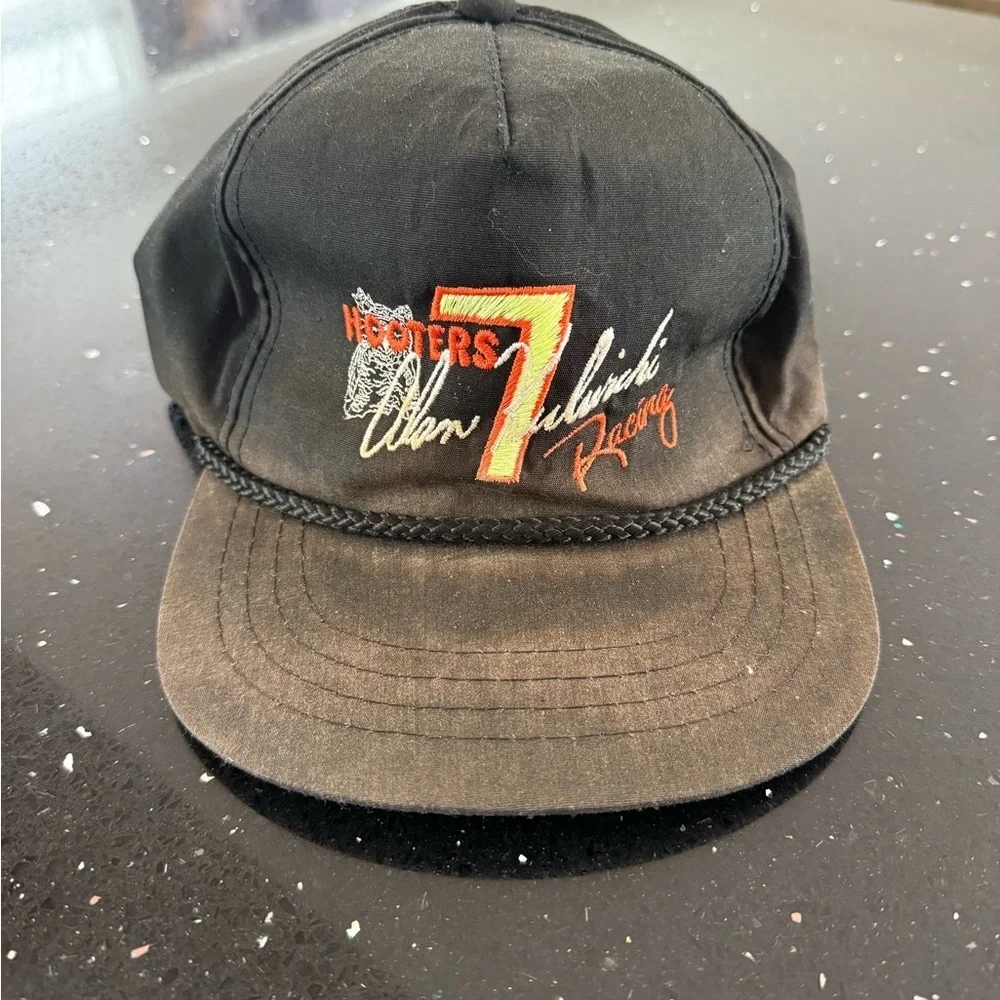 Hooter Alan Kulwicki 7 Racing Vintage Black Racing Rope Hatwith Embroidered Logo